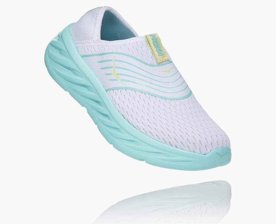 Sandalias Hoka One One Mujer - Ora Recovery - Blancas/Azules - TSN548326